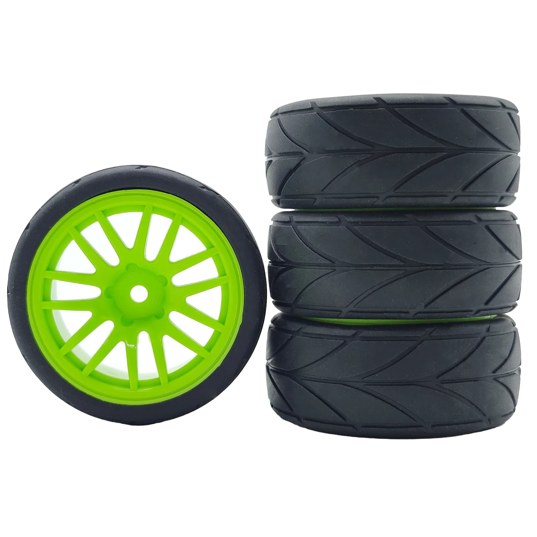 Pneumatici e Cerchi RC 1/10 con Mozzo Esagonale da 12mm per Auto RC On-Road 1:10 Tamiya TT01 TT02 XV01 XV02 PTG-2 TA06 HSP HPI Kyosho