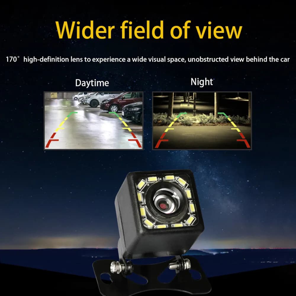 LED High-Definition Night Vision CCD Car Camera Rear View Reversing Image Waterproof 170° HD Video Support Monitor Auto Tools