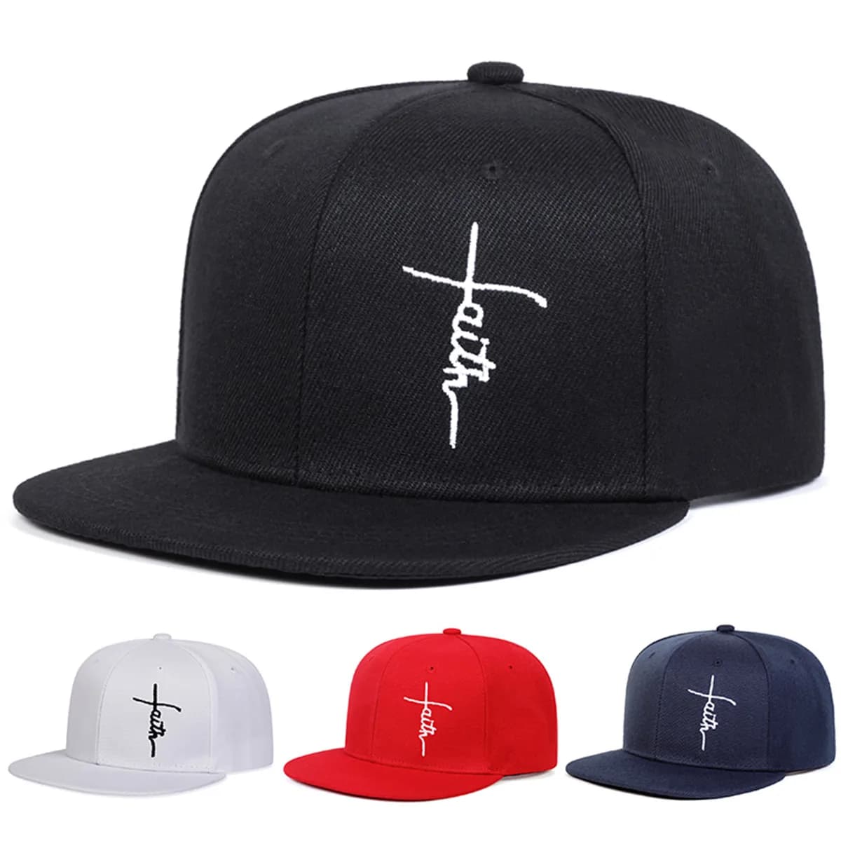 Cappelli hip-hop con ricamo incrociato con lettera di fede unisex Cappelli da baseball casual regolabili per esterni primavera autunno Cappello per protezione solare