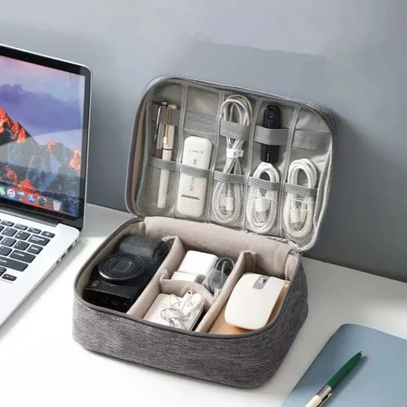 Borsa porta cavi impermeabile, organizer digitale elettronico portatile, custodia per cavi USB, caricabatterie, organizer da viaggio per cavi.