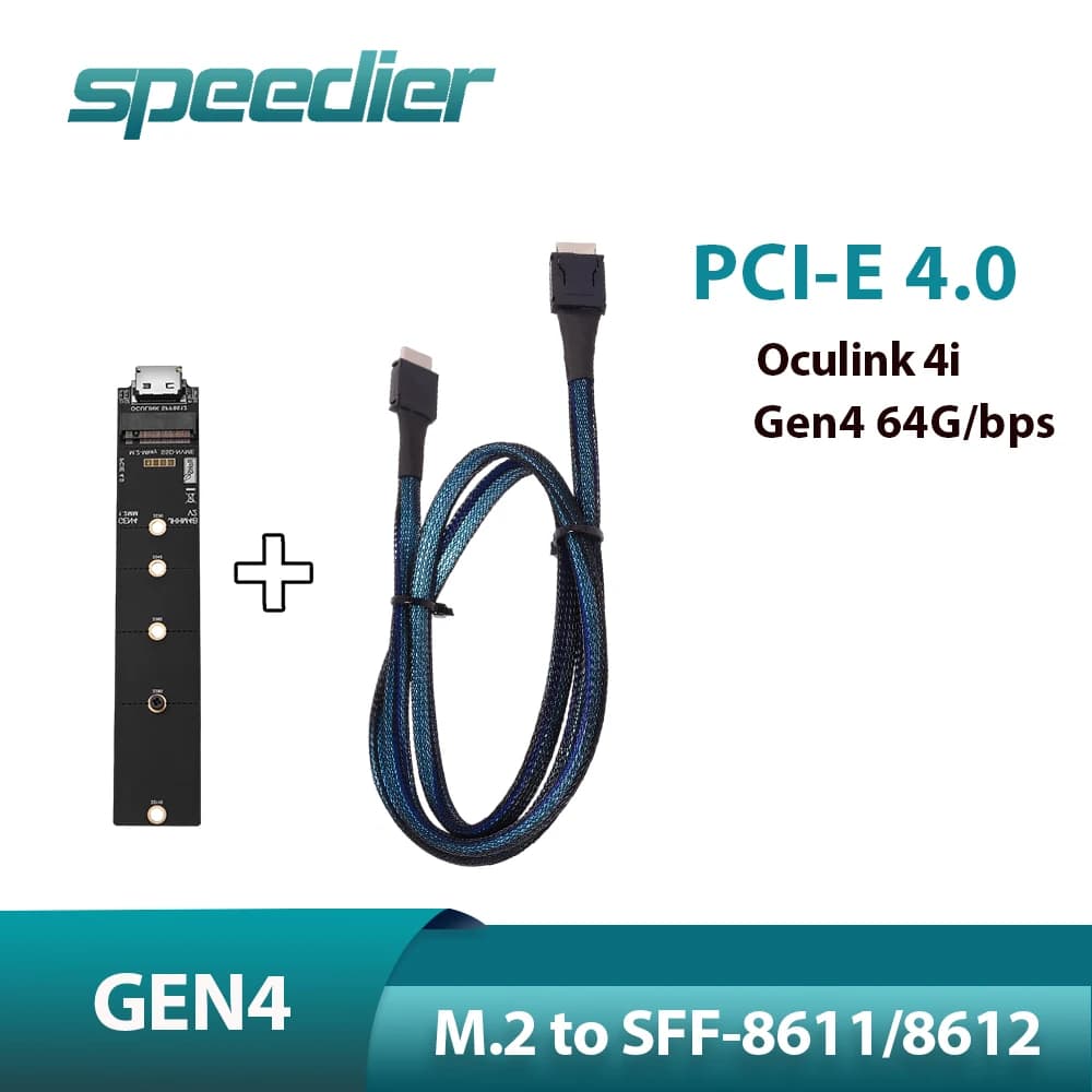 Pcie 4.0 Gen4 M.2 M Chiave A Oculink SFF-8611 M.2 NVME A Oculink Cavo Esterno Da M2 A SFF-8612 Adattatore Cavo SSD Desktop Laptop