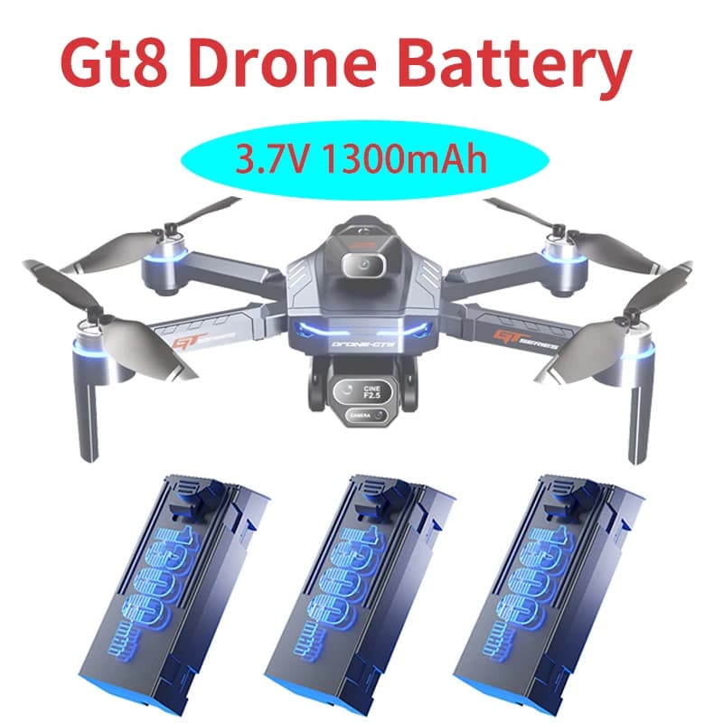 Originale 3.7V 1300mAh GT8 Drone Batteria Schermo 4K Professionale 8K Batteria Per GT8 RC Quadcopter Batteria di Ricambio Accessori parti