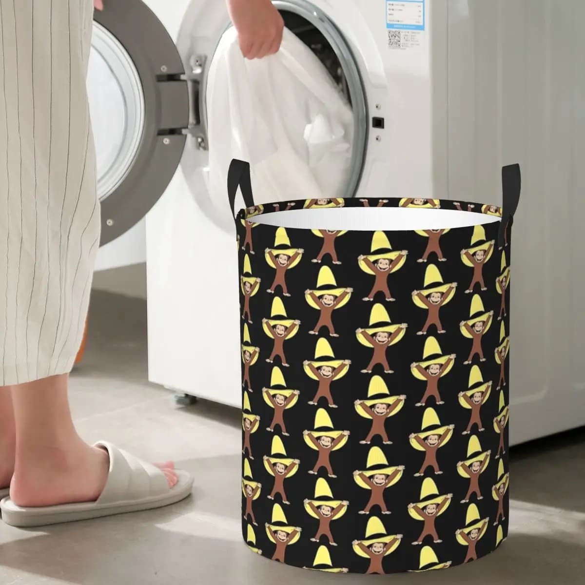 Curious George Foldable Bed linen baskets dirty clothes Various items Basket Holders Organizer Bag for Home