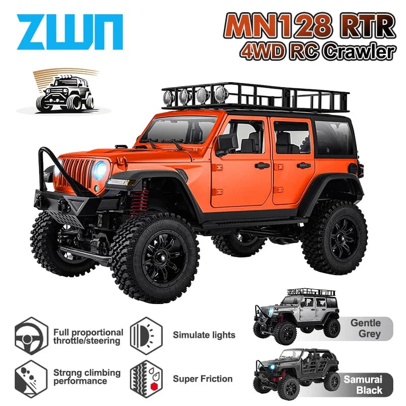 MN128 1:12 Auto telecomandata 2.4g 4wd Full Scale Mnrc Rtr Ha Condotto La Luce Rock Crawler Arrampicata RC Camion Per Adulti Bambini Regalo Di Natale