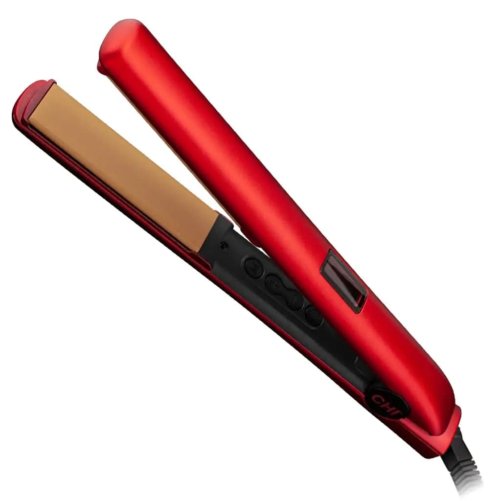 Piastra per capelli digitale in ceramica da 1 pollice - Calore uniforme, meno danni, risultati lisci e brillanti, Rosso Rubino