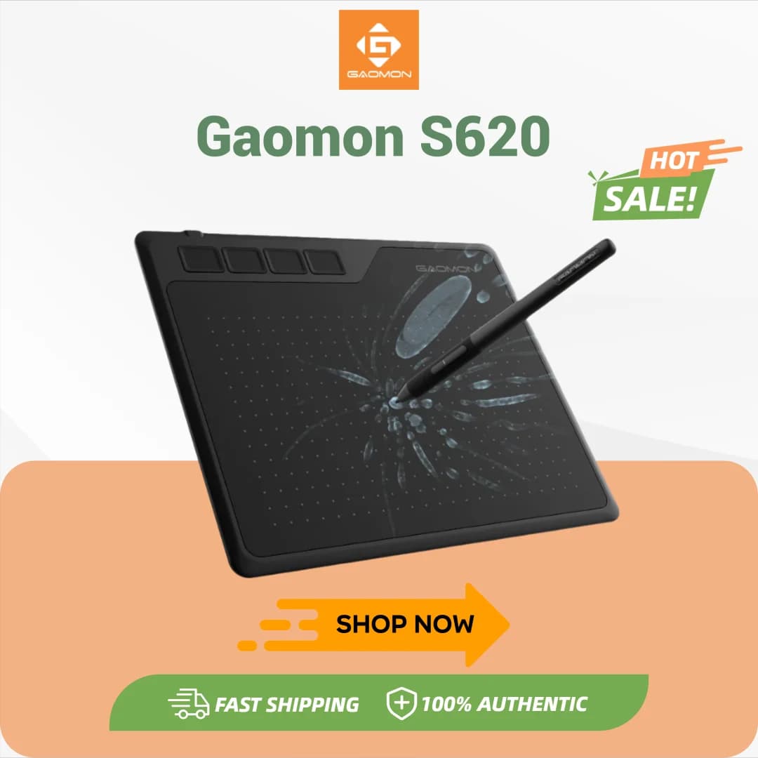 GAOMON S620 Tablet digitale da 6,5 x 4 pollici per anime, tablet grafico per disegnare e giocare a OSU con penna senza batteria a 8192 livelli