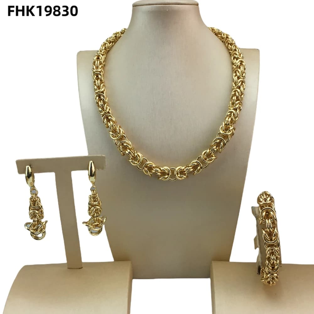 Set di gioielli brasiliani Catena per le donne Festa Matrimonio Regalo di Natale FHK19830