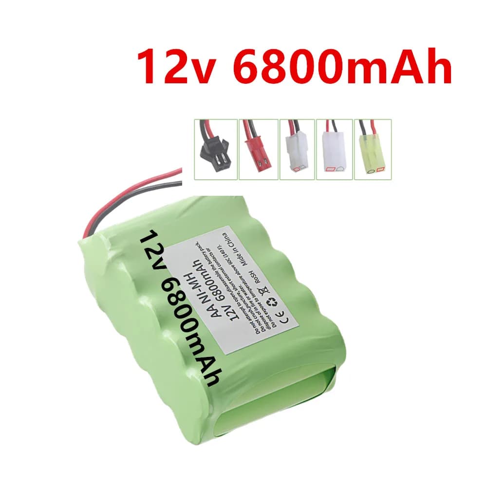 12v 6800mAh NI-MH Rechargeable Battery With Tamiya/JST/SM for Electric toys RC Cars Boat Ship Tank Robots Guns Lighting tool