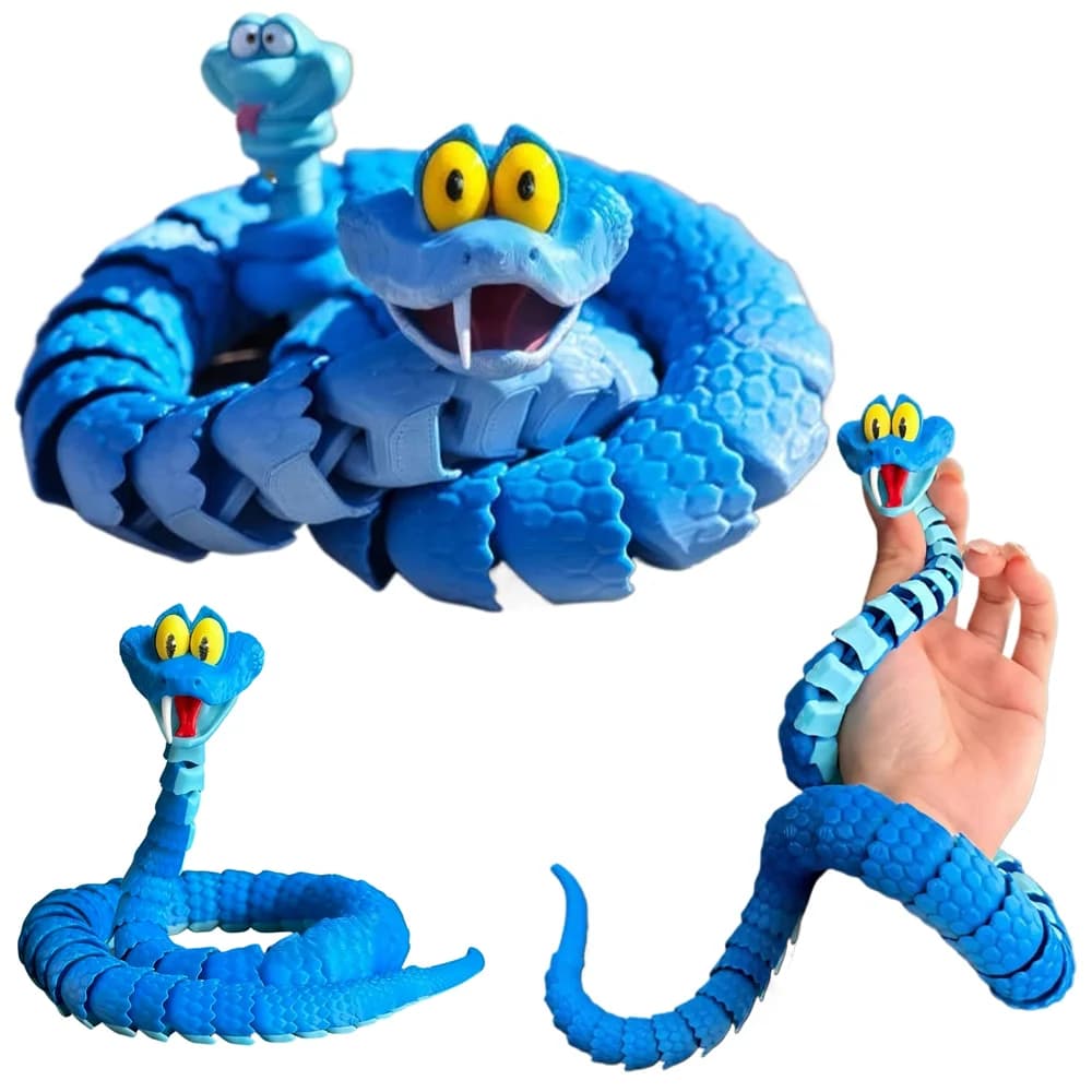Serpente Gary 30/60cm: Giocattolo Serpente Articolato Stampato in 3D, Modello Serpente Gary Antistress, Regalo per Bambini