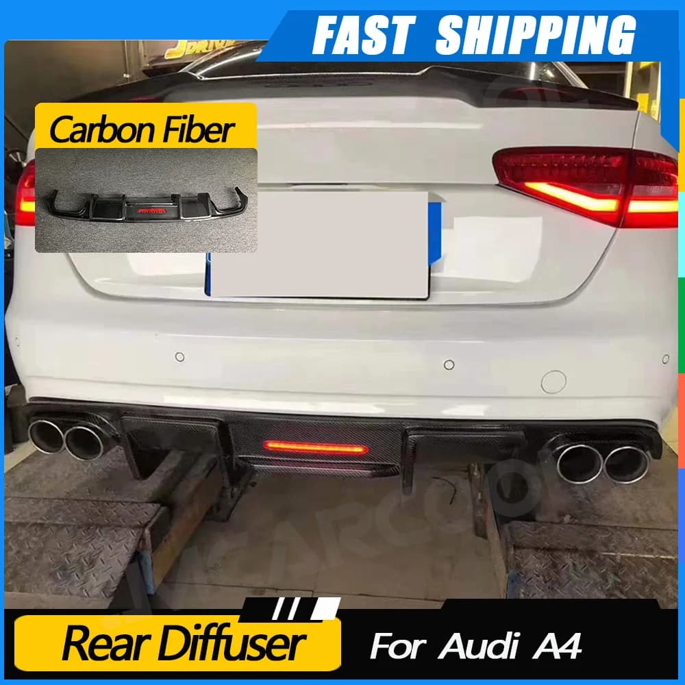 JMCARCOOL carbon fiber rear diffuser for Audi A4 B8.5 Standard 2013-2015, non-Sline rear spoiler.