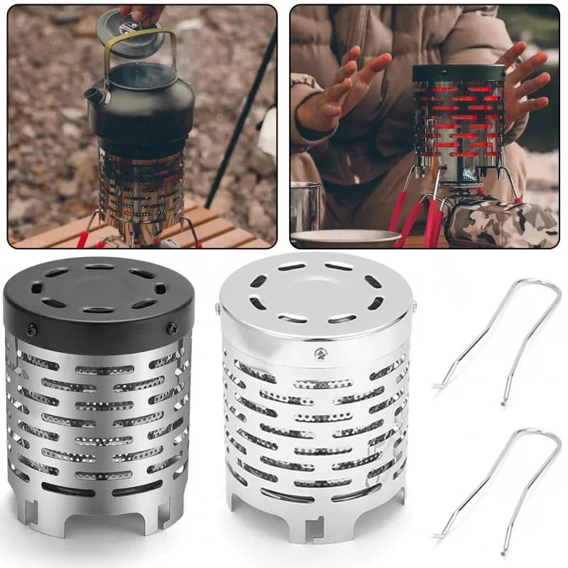 Outdoor camping stove Head heating cover Mini heater stove Outdoor kitchen Heaters Stainless steel heater stove
