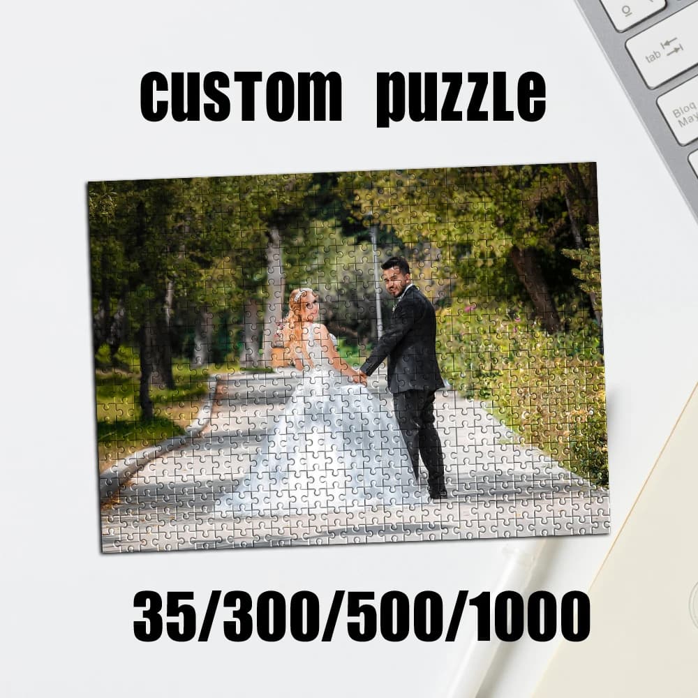 Puzzle personalizzato con foto 35/300/500/1000 pezzi, puzzle fai da te con foto di matrimonio, ritratto dipinto a mano, regalo di compleanno