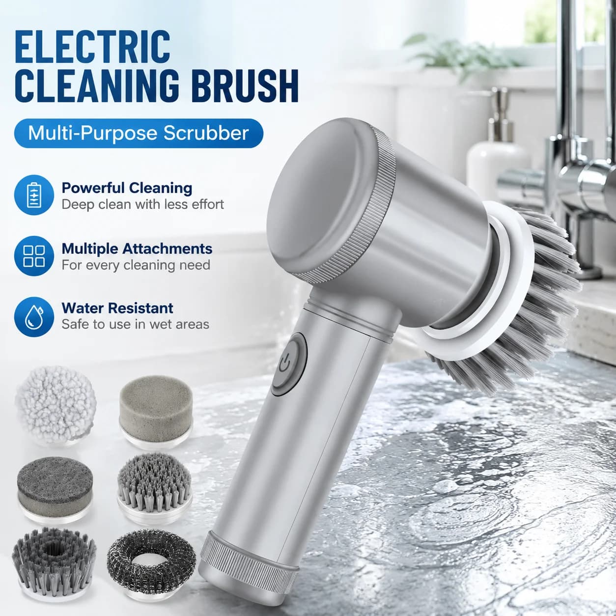 Electric Cleaning Brush Multi-Purpose Scrubber for Kitchen Bathroom Shoe Cleaning