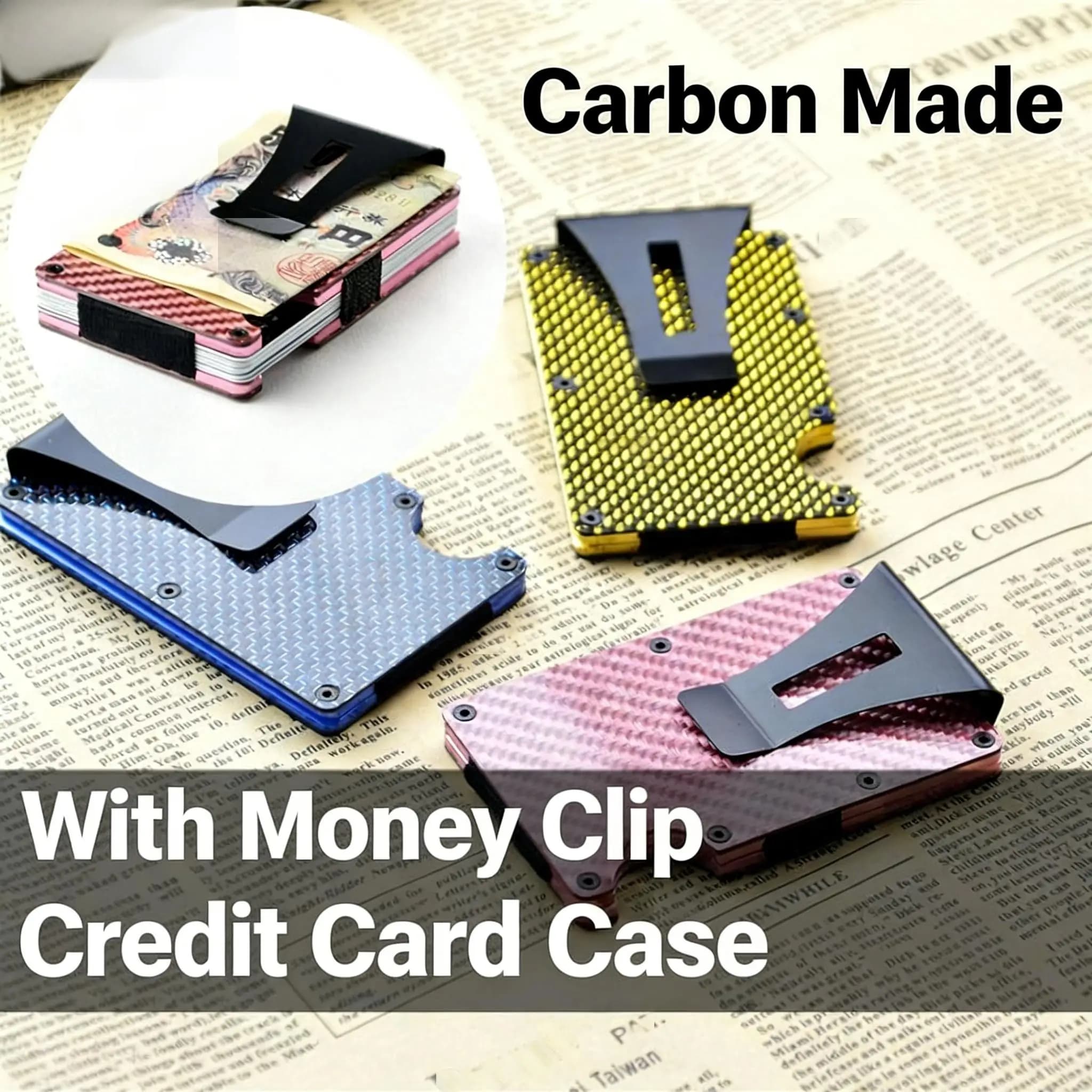 Portafoglio Sottile Multifunzionale con Clip per Banconote e Protezione RFID Contro lo Skimming