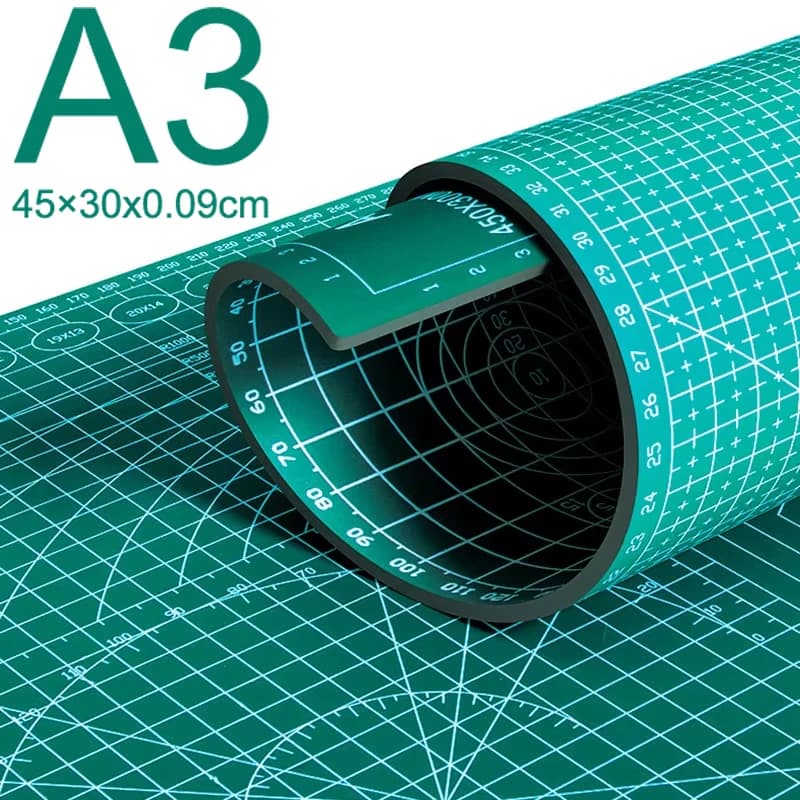 Tappetino da taglio A3 Tappetino da tavolo in PVC Processo in pelle Anti taglio Intaglio su due lati Studente Processo fai da te Tampone autorigenerante 45 × 30x0,09 cm