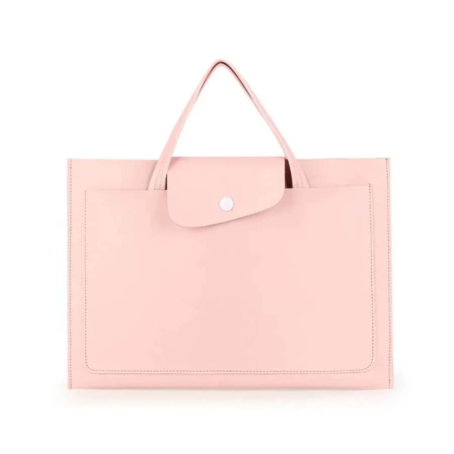 PU Leather Unisex Briefcase Custom Logo Stitching Laptop Tablet Storage Bag Business Gift