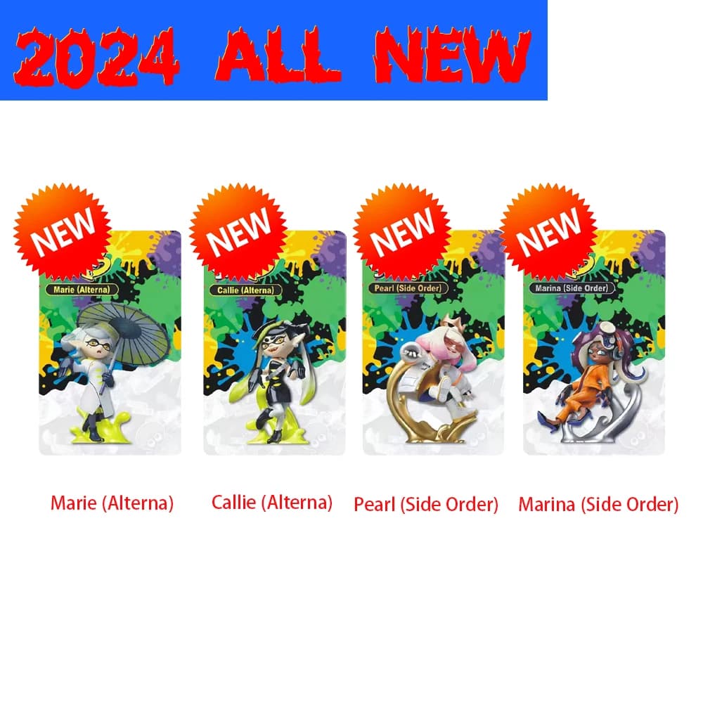 Mini carte da gioco Splato00on 3 carte da gioco con tag NFC in PVC Pearl+ Marina / Callie+ Interazione console Marie