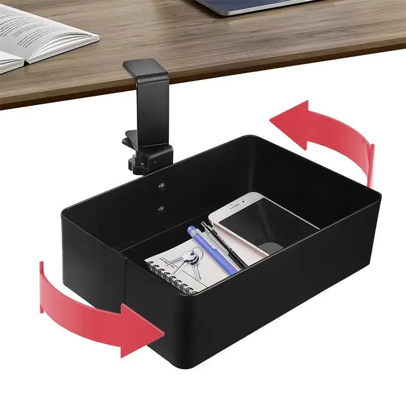 Cestino portaoggetti in metallo girevole a 360 gradi, nessuna perforazione richiesta, organizer sotto scrivania, scaffale porta cosmetici, organizzazione domestica