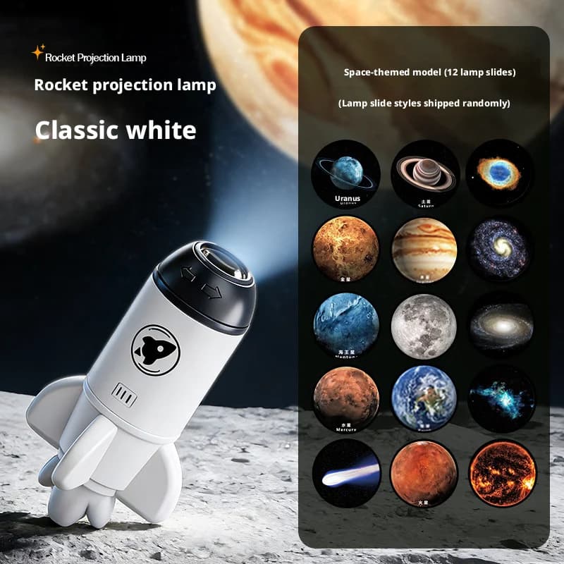 Mini Proiettore di Stelle Galattiche con 12 Immagini HD, Lampada Notturna LED USB a 360° ° Decorazione girevole per la cameretta dei bambini, regalo di compleanno