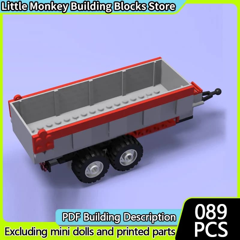 Speed Racing Car Model MOC Building Bricks Freight Tipper Trailer Modular Technology Children Holiday Gifts Assemble Toys Suit