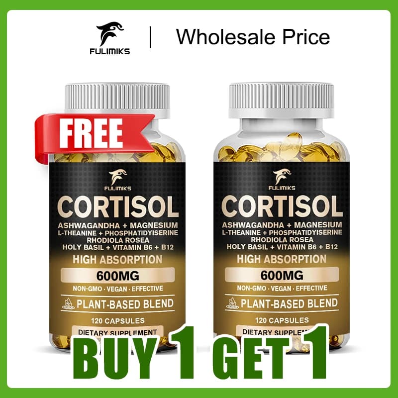 Buy 1 and receive 1 free! Integrator of Cortisolo Fulimiks, with Vitamin, Sacred Basil, for Reduction of Cortisol, Increase of Energy, Without Glutine