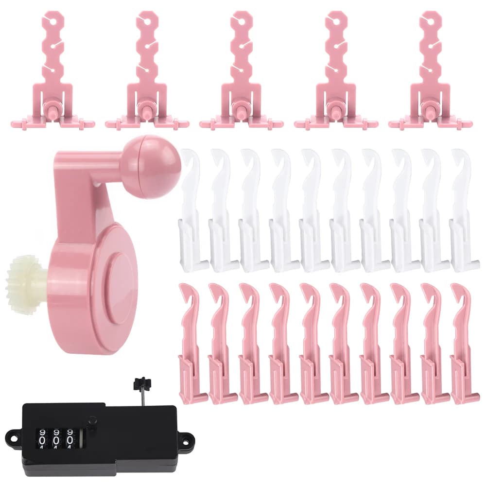 Adattatore/accessori per macchina per maglieria: contatore, tenditore, manovella, fessura per ago di ricambio, guida per filati, base per Sentro 48