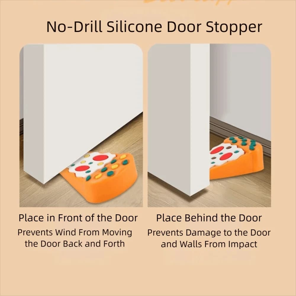 Fermaporta in silicone in silicone Riutilizzabile antiurto anti-collisione Fermaporta antiscivolo Nessuna foratura richiesta Barriera porta