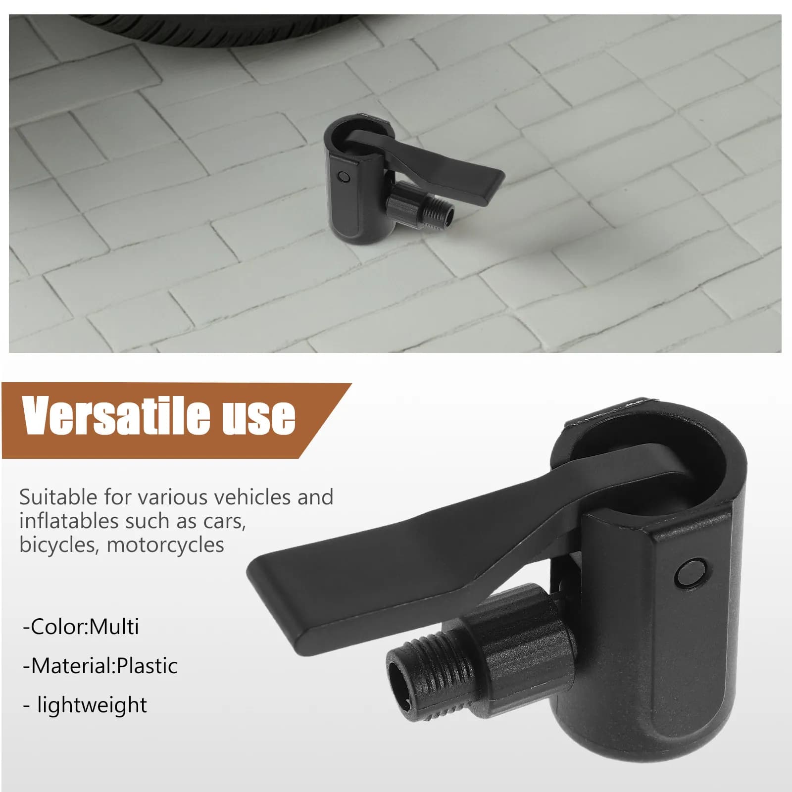 Set Gonfiatore Portatile per Pneumatici Auto con Adattatore Valvola Francese e Ago per Palloni, Pompa ad Alta Efficienza per Auto, Bici e Moto
