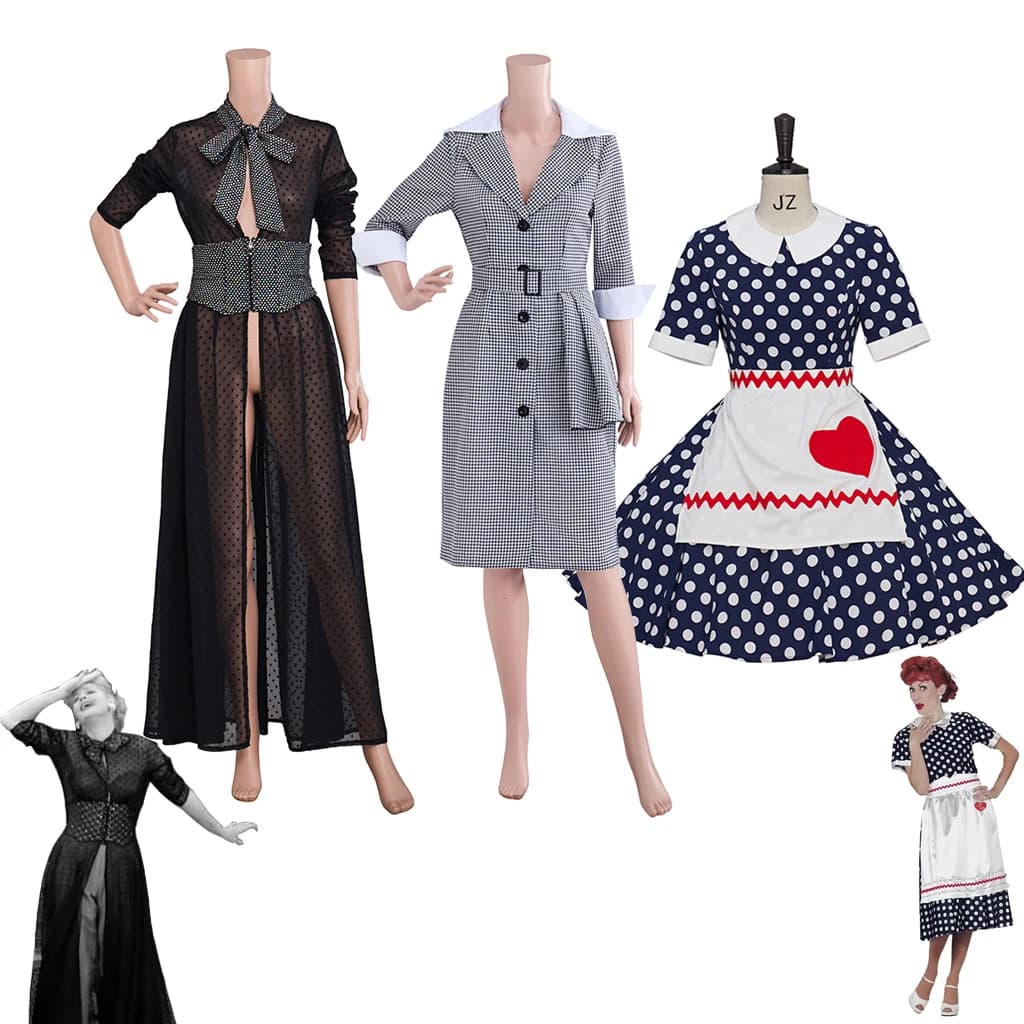 Costume Cosplay Lucy, Set Giacca e Gonna a Righe Lucy McGillicuddy Ricardo, Abbigliamento per Donna per Halloween e Feste in Maschera