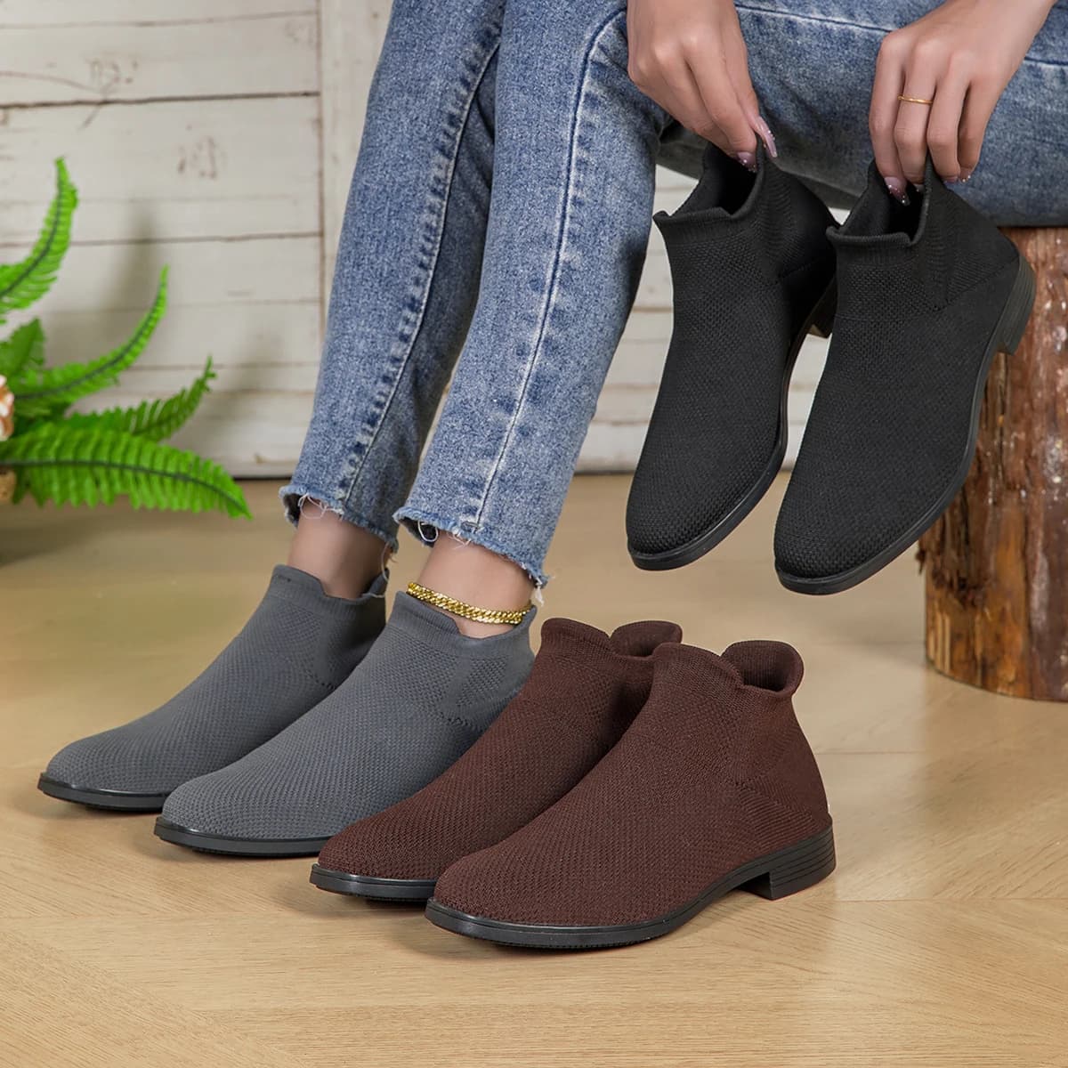 Scarpe Minimaliste da Donna a Piedi Nudi con Tacco Largo, Traspiranti, Comode, Casual e alla Moda