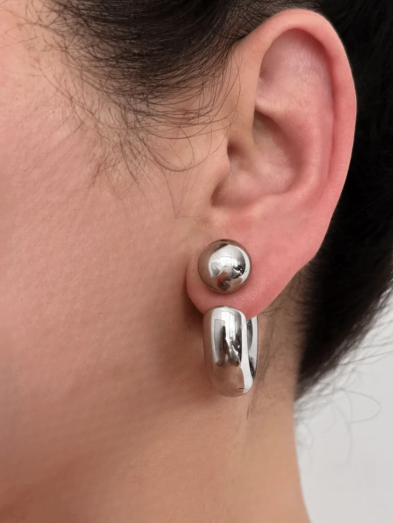 2pcs Boho Baroque C-Shaped Earrings Hypoallergenic For Women Daily Wear Gift