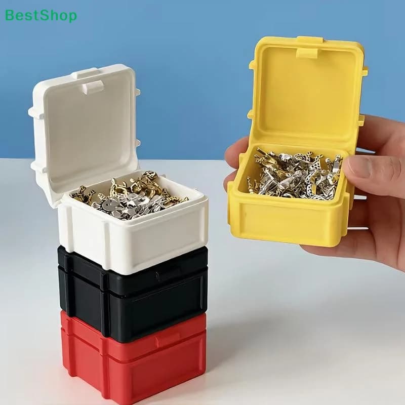 Model Accessories Mini Stackable Storage Box Dustproof Flip Lid Small Parts Organizer Container