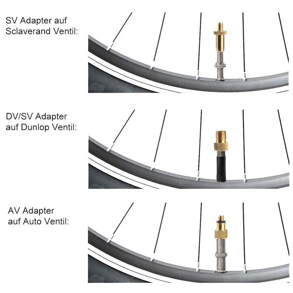 Set di 14 Adattatori per Valvole Bici in Rame e Plastica, Facile Installazione da UK a US, Accessori per Tubi e Pompe