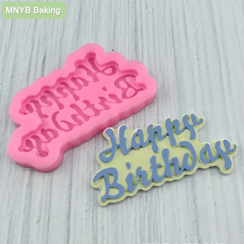Stampo in silicone 3D con lettere di buon compleanno, numeri, per gelatina di ghiaccio, cioccolato, persone a forma di torta di compleanno, decorazione, stampo per fondente