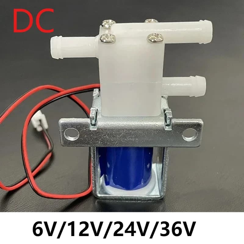 Elettrovalvola a solenoide a 2 posizioni e 3 vie 12V DC per acqua, aria e vuoto, per dispenser d'acqua e purificatori DC6V/12V/24V/36V N/O N/C