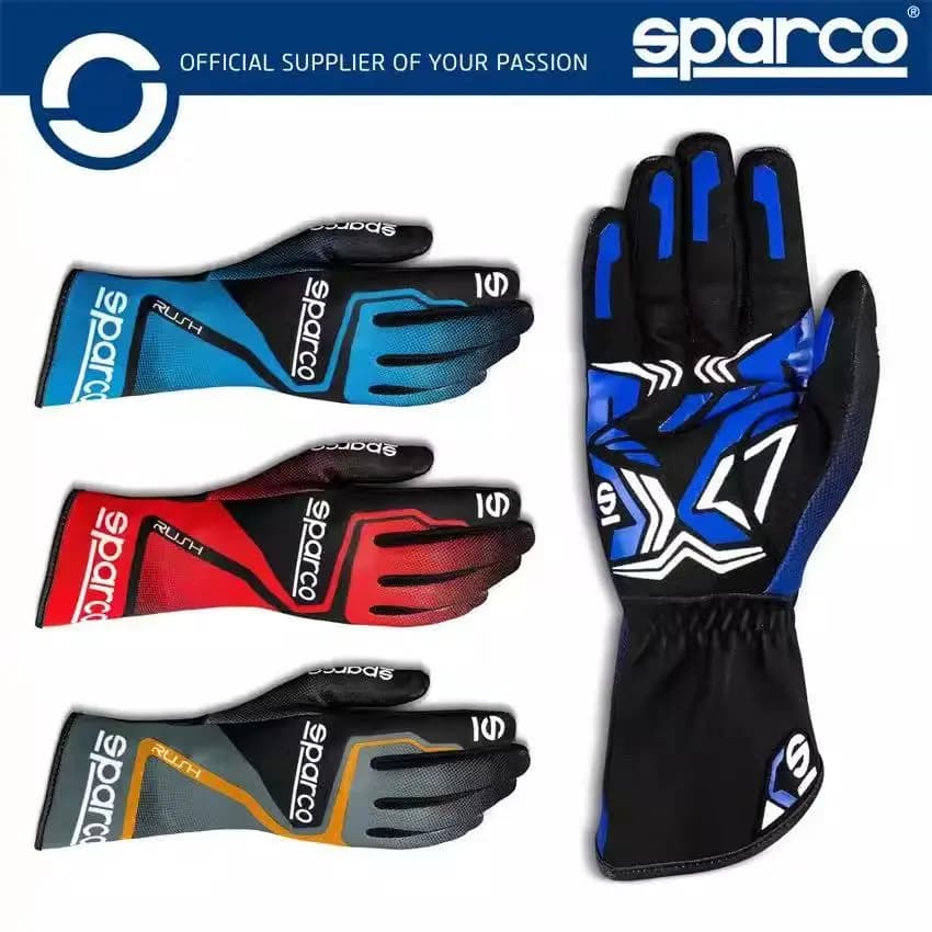 SPARCO Karting Sport Gloves, Inner Seam Silicone Anti-slip Micro-elastic Professional Riding Motorcycle Racing Gloves, Long Vers