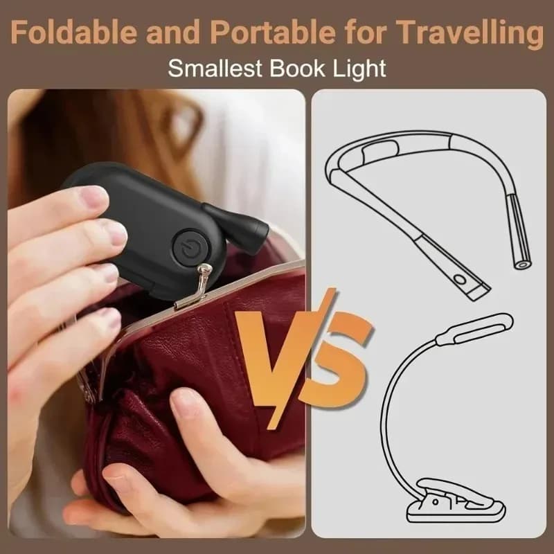 Lampada da Lettura a Clip USB Ricaricabile, Luce LED per la Cura degli Occhi, Mini Lampada da Scrivania Portatile per Studenti e Lettura a Letto