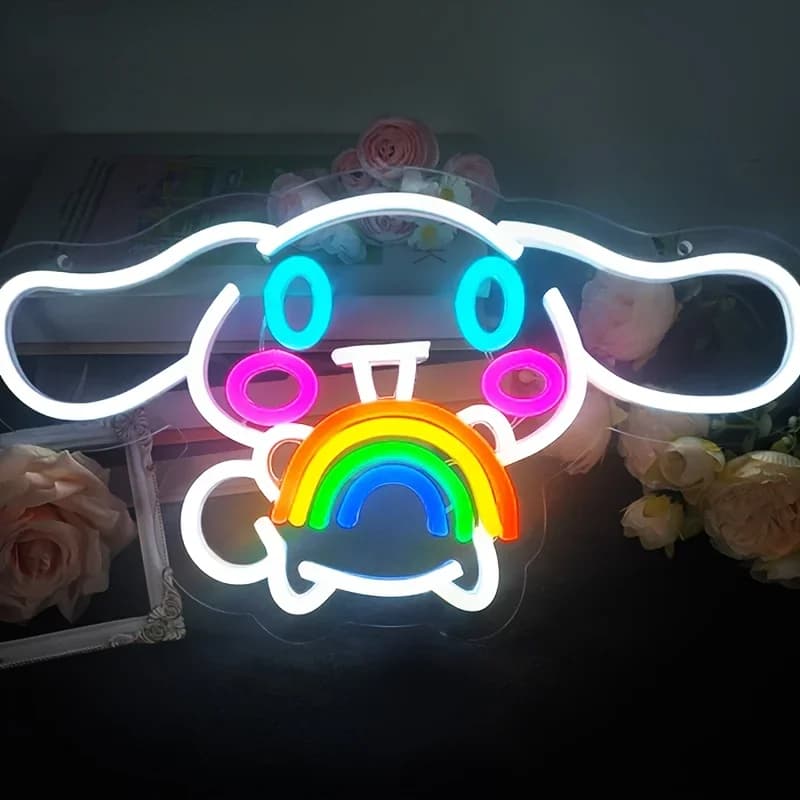 Insegna al Neon Cinnamoroll, Luce LED Neon Sanrio USB Dimmerabile per Camera da Letto, Sala Giochi, Decorazione per Feste di Compleanno, Regalo Anime per Ragazze