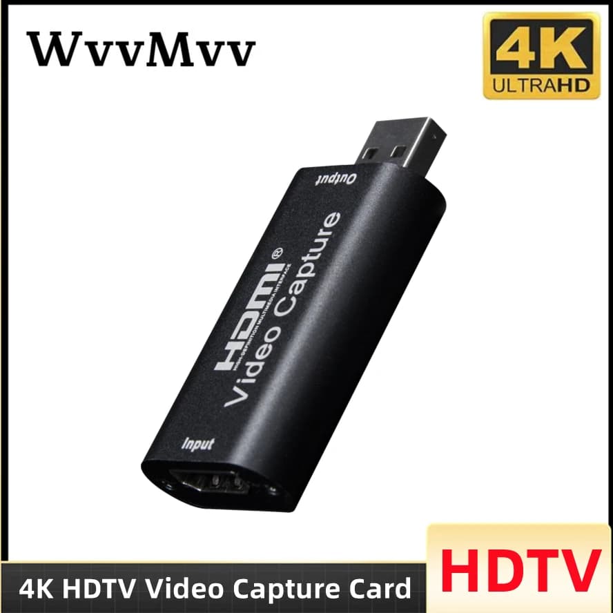 HD 4K Video Capture Card USB 3.0 2.0 HDTV Video Grabber Record Box for PS4 Game DVD Camcorder Camera Recording Live Streaming