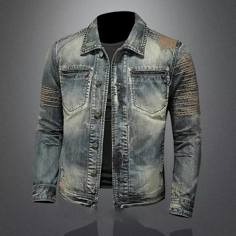 2025 winter denim jacket male Fashion Trench coat men jeans Jacket Men's Casual jackts autumn men classic denim Coat size M-4XL