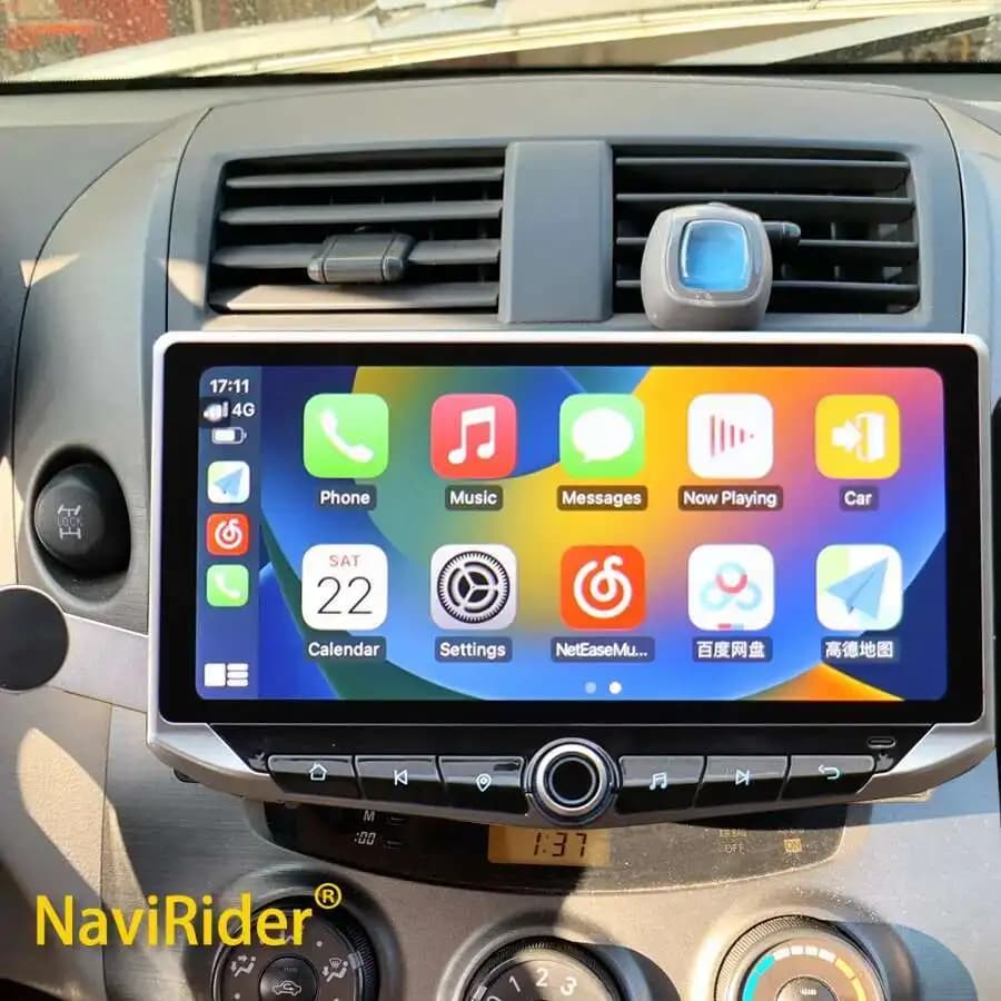 For Toyota RAV4 2005-2013 10.88" Qled Screen Android Video Player Carplay Type-C Charging Mobile Holder GPS Multimedia Stereo