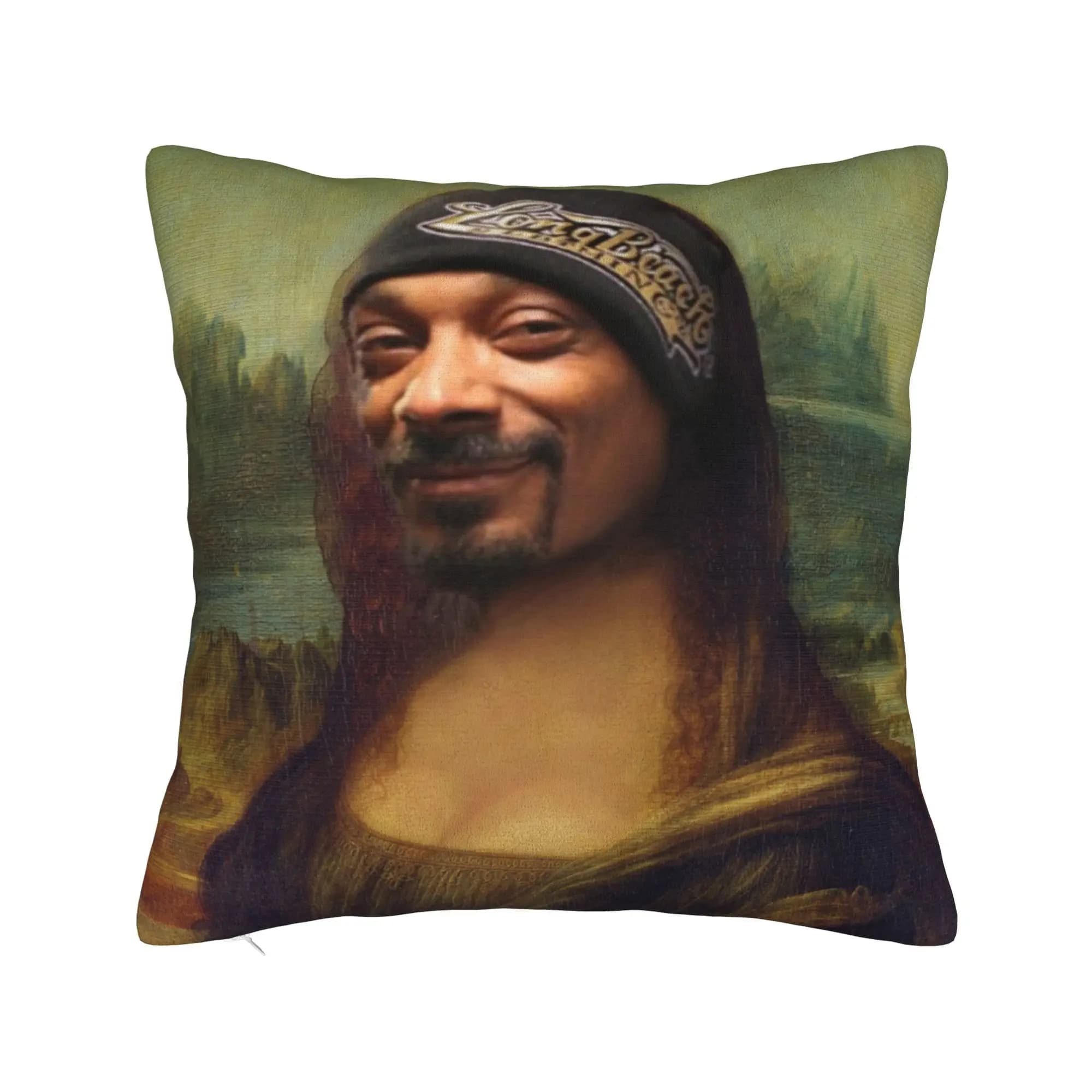 Snoop Dogg Mona Lisa Federa morbida fodera per cuscino in poliestere Decorazione federa per sedia con cerniera 40X40 cm