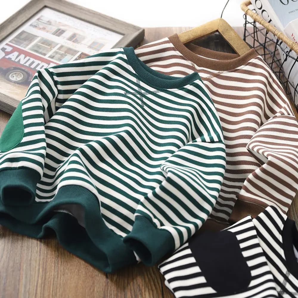 Felpa a righe per ragazzi Autunno Primavera Ragazze Pullover Grandi bambini Abbigliamento Bambini Abbigliamento sportivo casual Cappotti