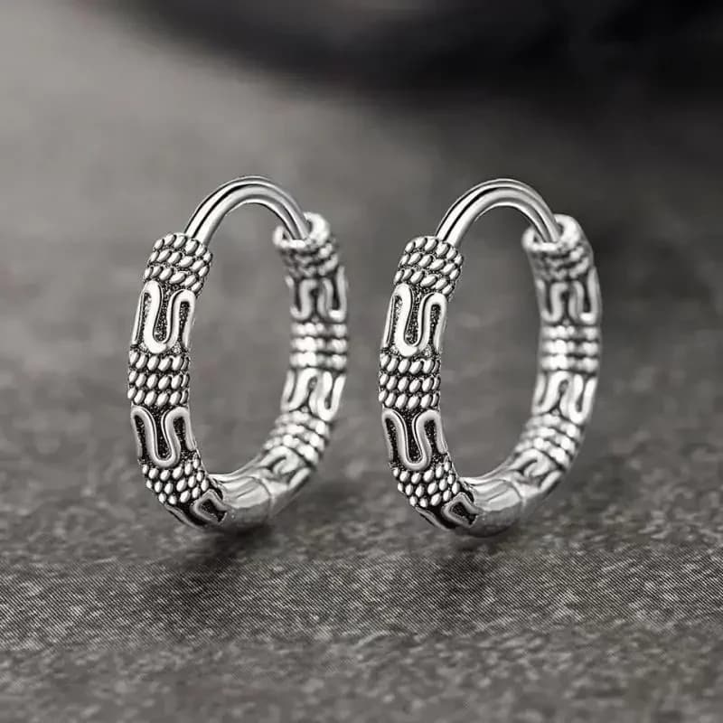 Orecchini a cerchio piccoli semplici vintage Orecchini ipoallergenici in acciaio inossidabile per uomo Donna Gioielli Boho indiani fantastici