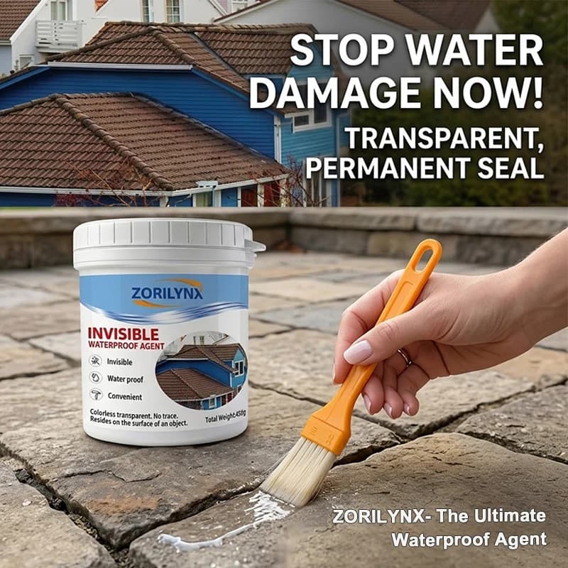 Invisible Waterproof Agent Anti-Leakage Sealant Spray Traps Leak Repair Glue for Roof Bathroom Wall ZORILYNX 450g with Brush