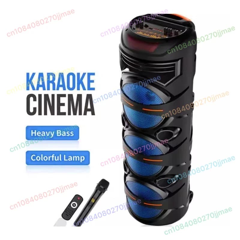 Macchina per karaoke portatile con illuminazione scenica con altoparlante Bluetooth e 2 microfoni wireless per feste in casa