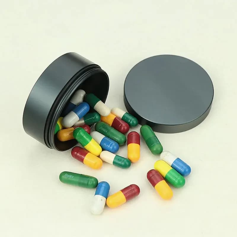 Portapillole impermeabile portapillole portapillole rotondo in lega di alluminio Organizer per medicinali Multitool EDC ogni giorno per vitamina, olio di pesce