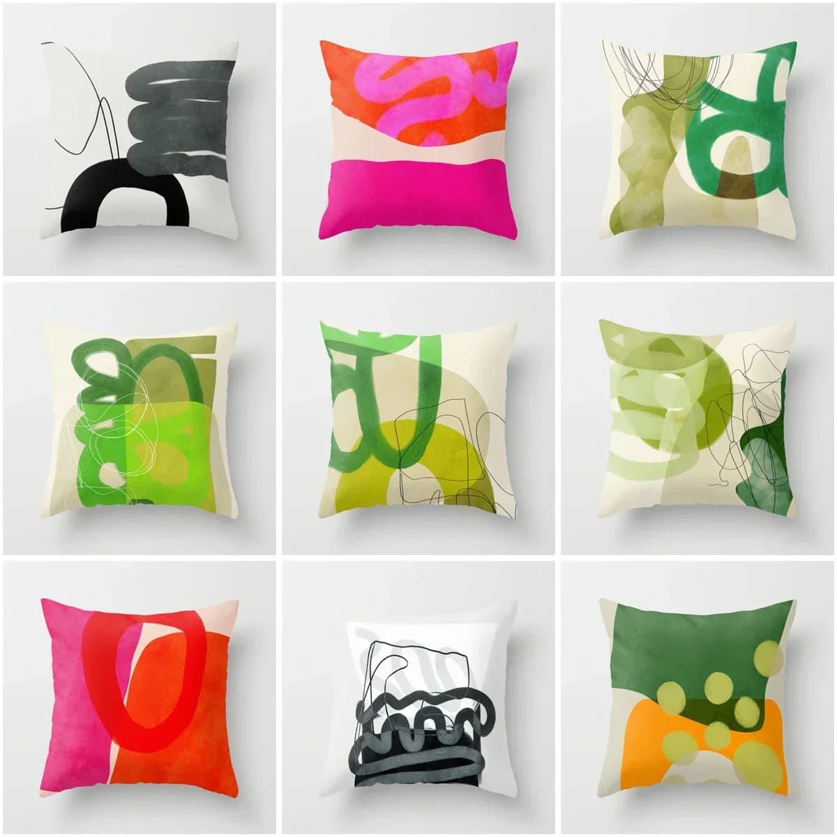 Fodere per cuscini decorativi per la casa 45*45 nordic 40*40 40x40cm 50x50cm soggiorno bambini geometrico astratto 45x45cm verde