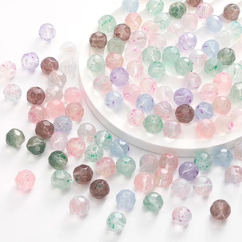 20-50 pz 10mm Perle di Vetro Perle Perle Rotonde Sfaccettate Allentate Del Distanziatore per Fare Il Braccialetto Catena Del Telefono Gioielli FAI DA TE Che Fanno Materiali