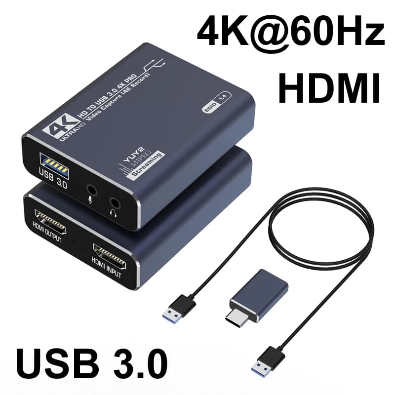 Scheda di acquisizione video HDMI HD 1080P 4K @ 60Hz 1080P a USB 3.0 Captura Gioco da tavolo Registra trasmissione in streaming live HDTV LAPTOP
